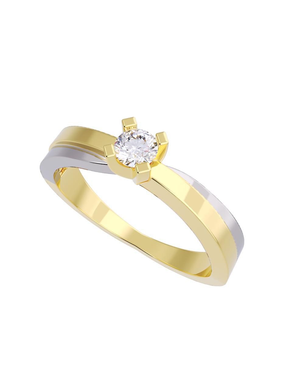 Anillo de compromiso de oro 14 K diamante 4