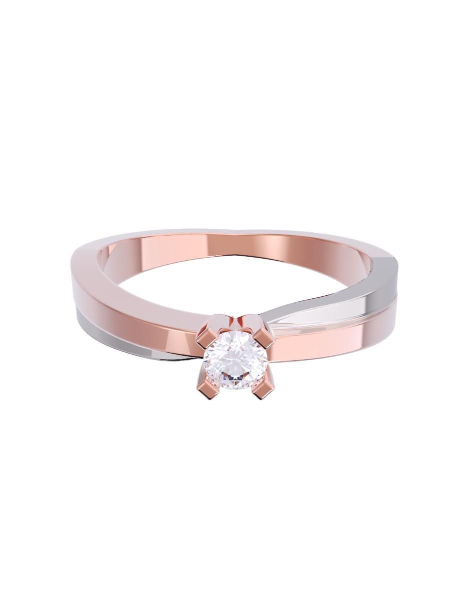 Anillo de compromiso de oro 14 K diamante Anillo de compromiso de oro 14 K diamante