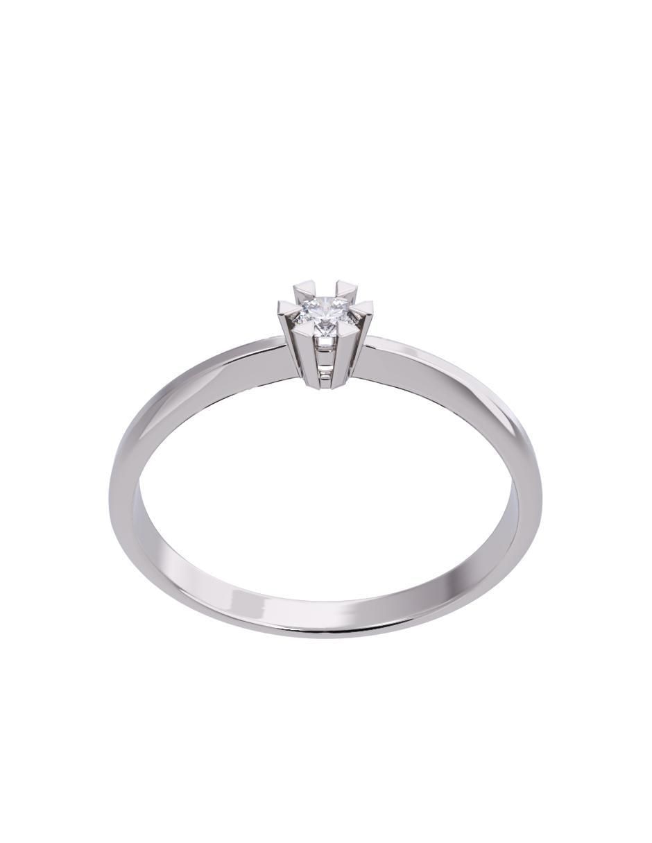 Anillo de compromiso de oro 14 K diamante 2