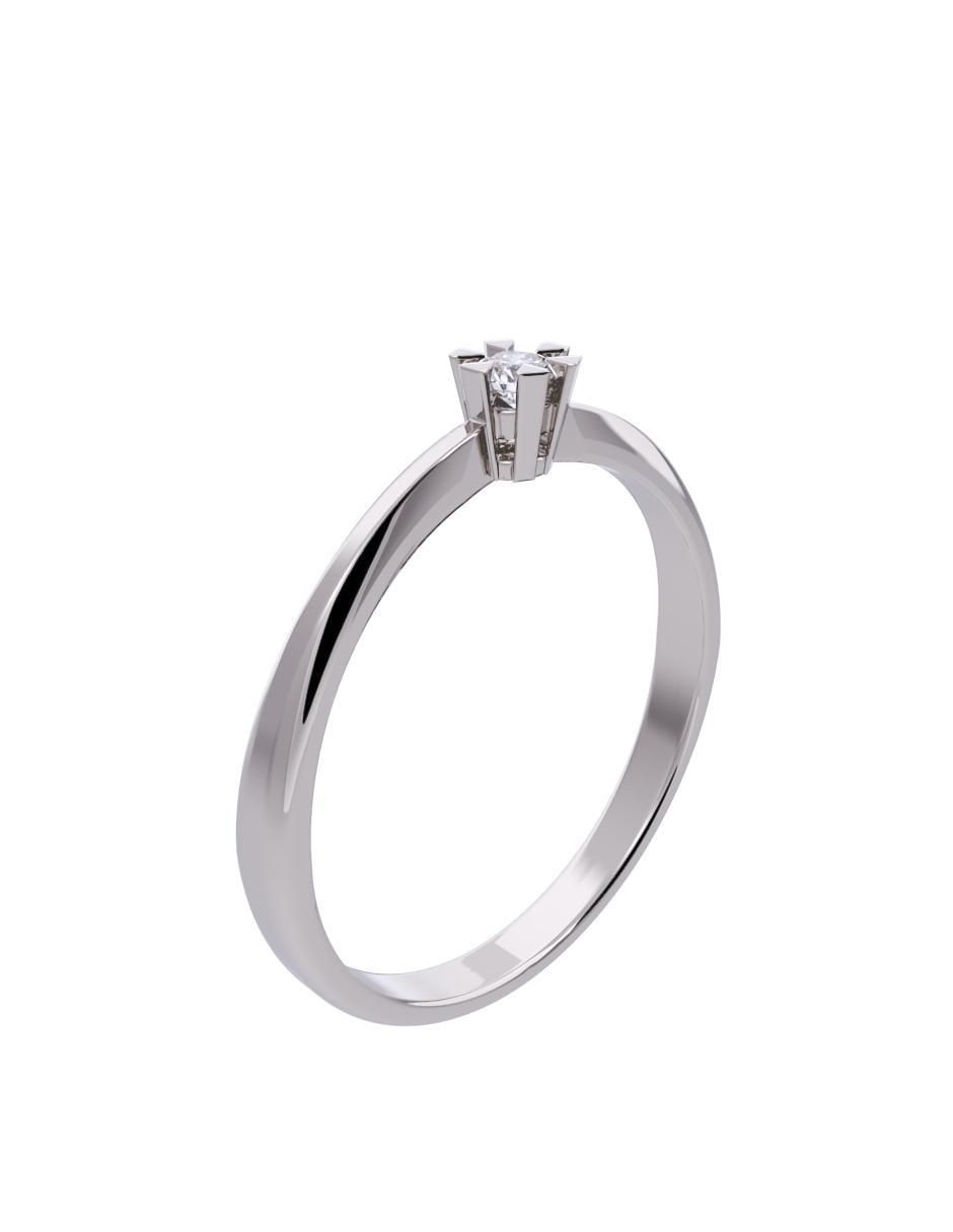 Anillo de compromiso de oro 14 K diamante 3