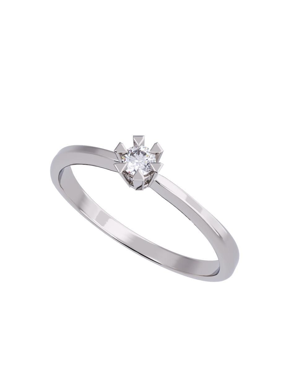 Anillo de compromiso de oro 14 K diamante 4