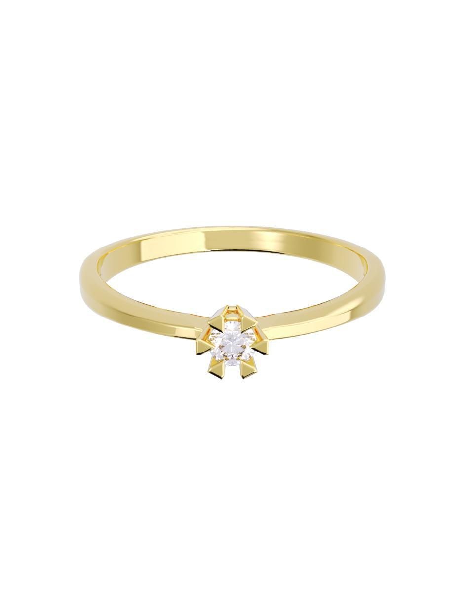 Anillo de compromiso de oro 14 K diamante