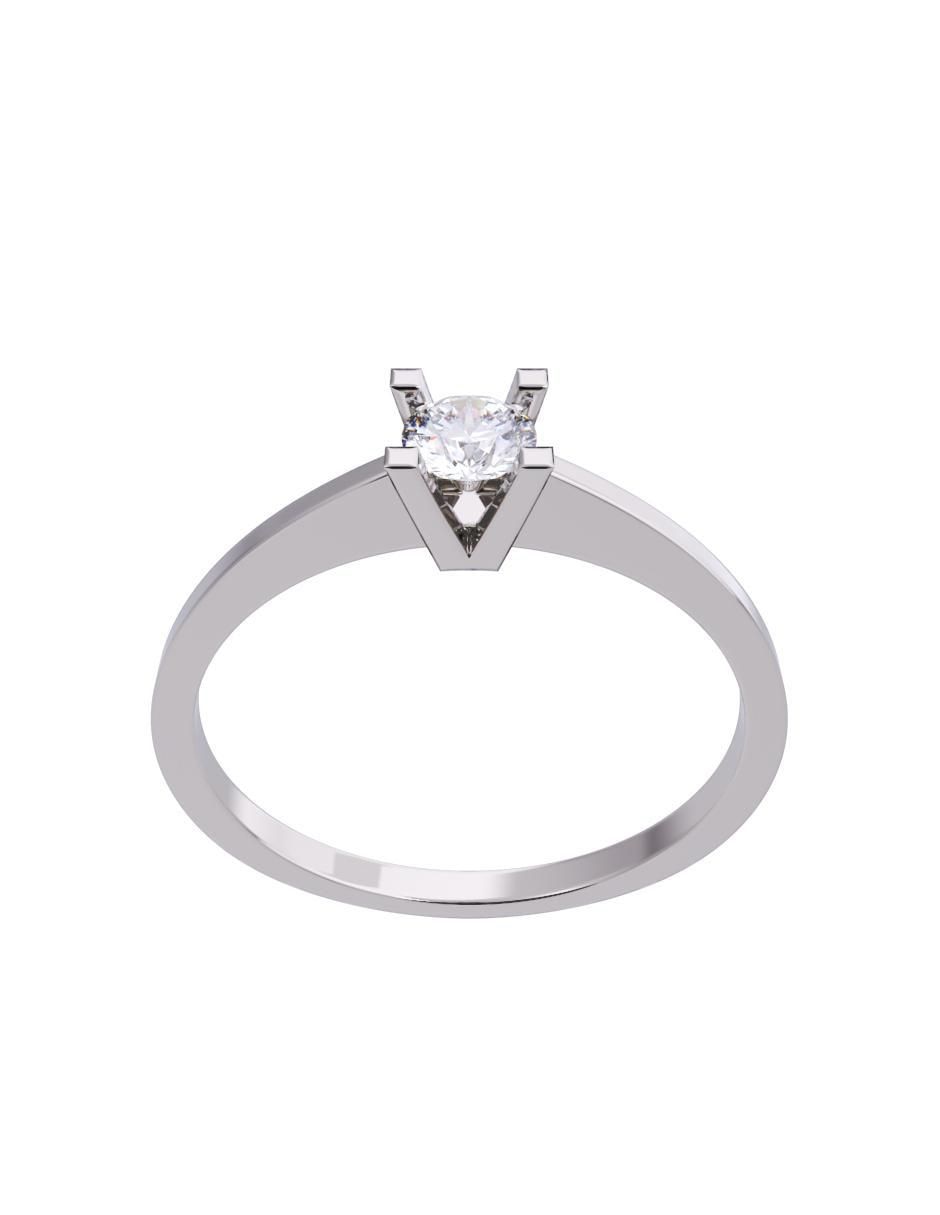 Anillo de compromiso de oro 14 K diamante 2