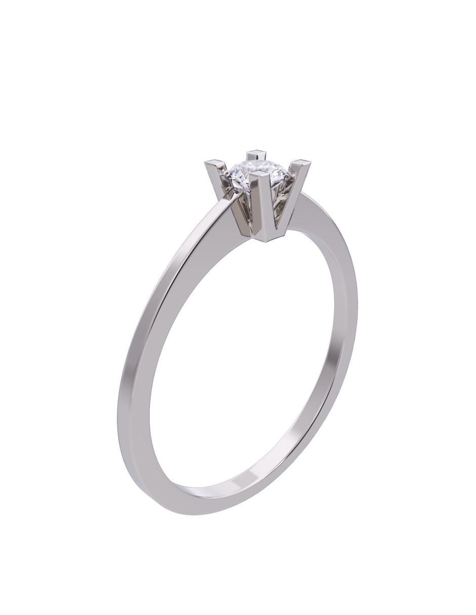 Anillo de compromiso de oro 14 K diamante 3