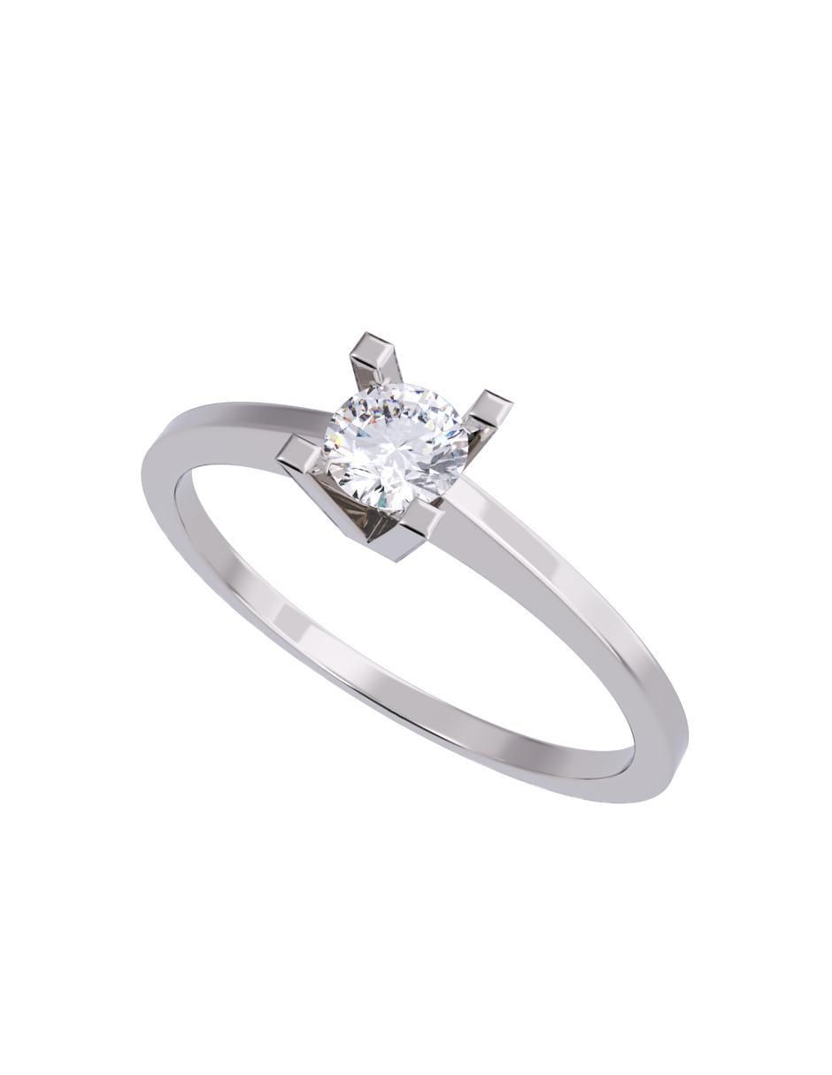 Anillo de compromiso de oro 14 K diamante 4