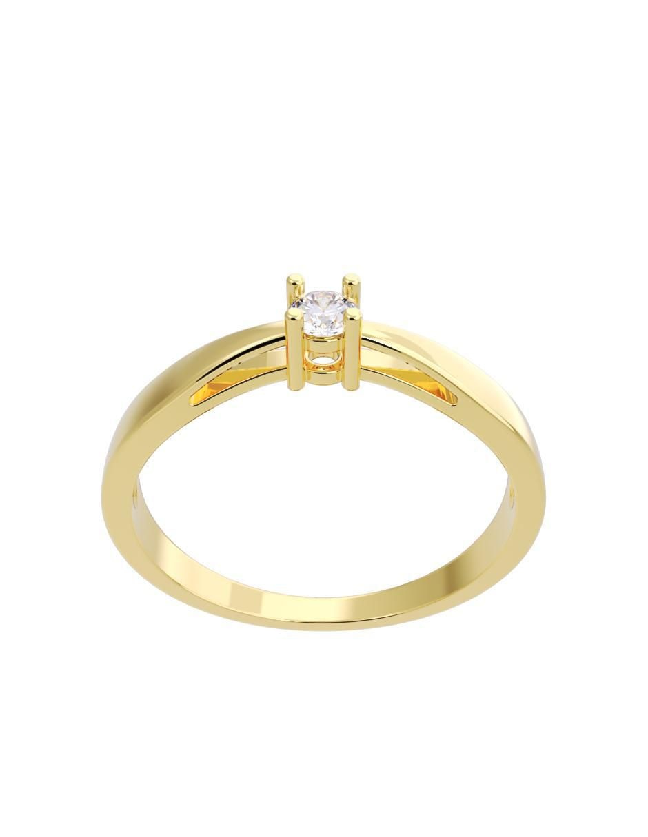 Anillo de compromiso de oro 14 K diamante 2
