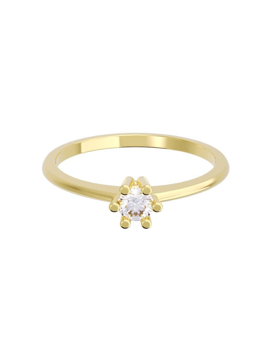 Anillo de compromiso de oro 14 K diamante