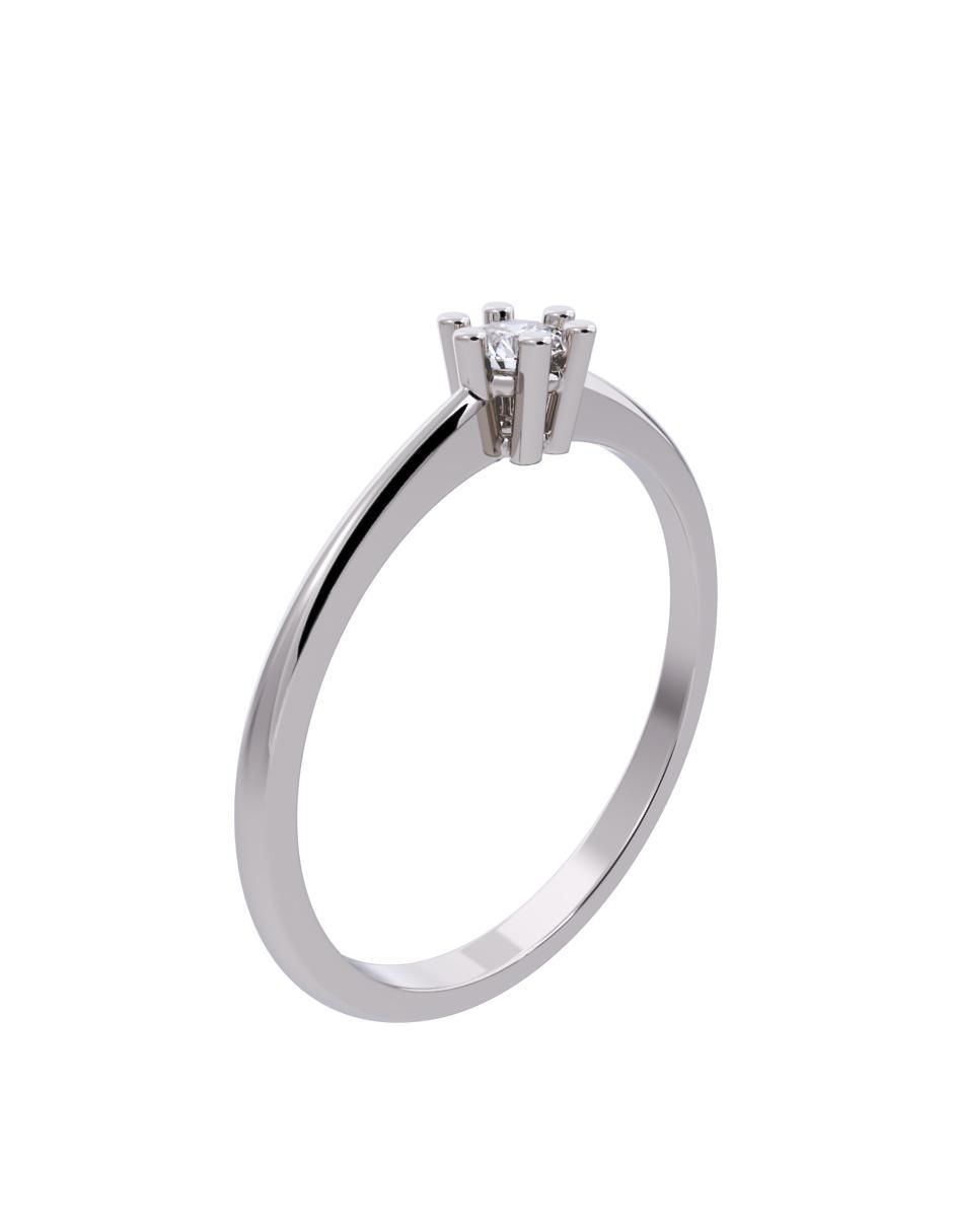 Anillo de compromiso de oro 14 K diamante 3