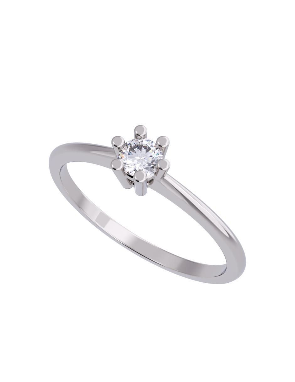 Anillo de compromiso de oro 14 K diamante 4