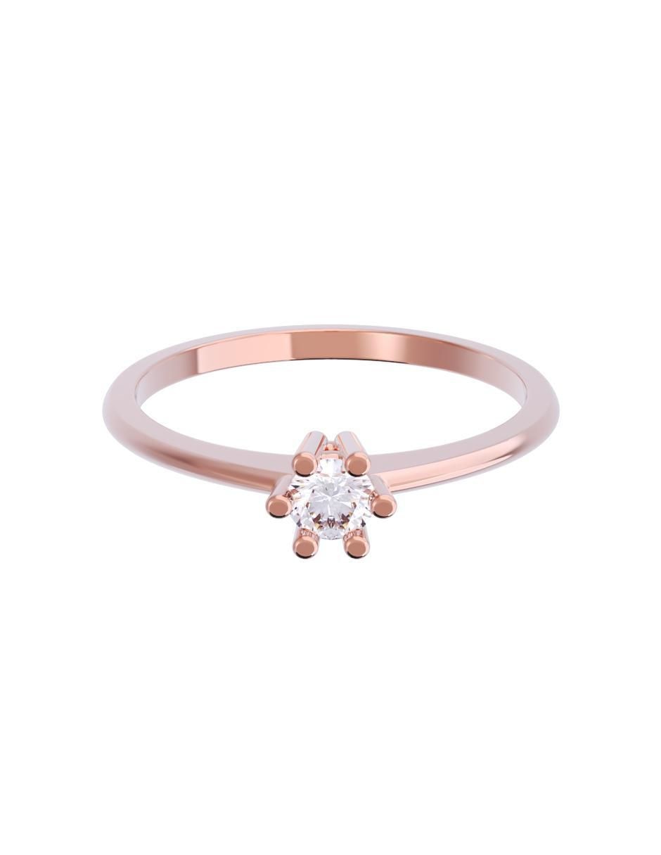 Anillo de compromiso de oro 14 K diamante Anillo de compromiso de oro 14 K diamante