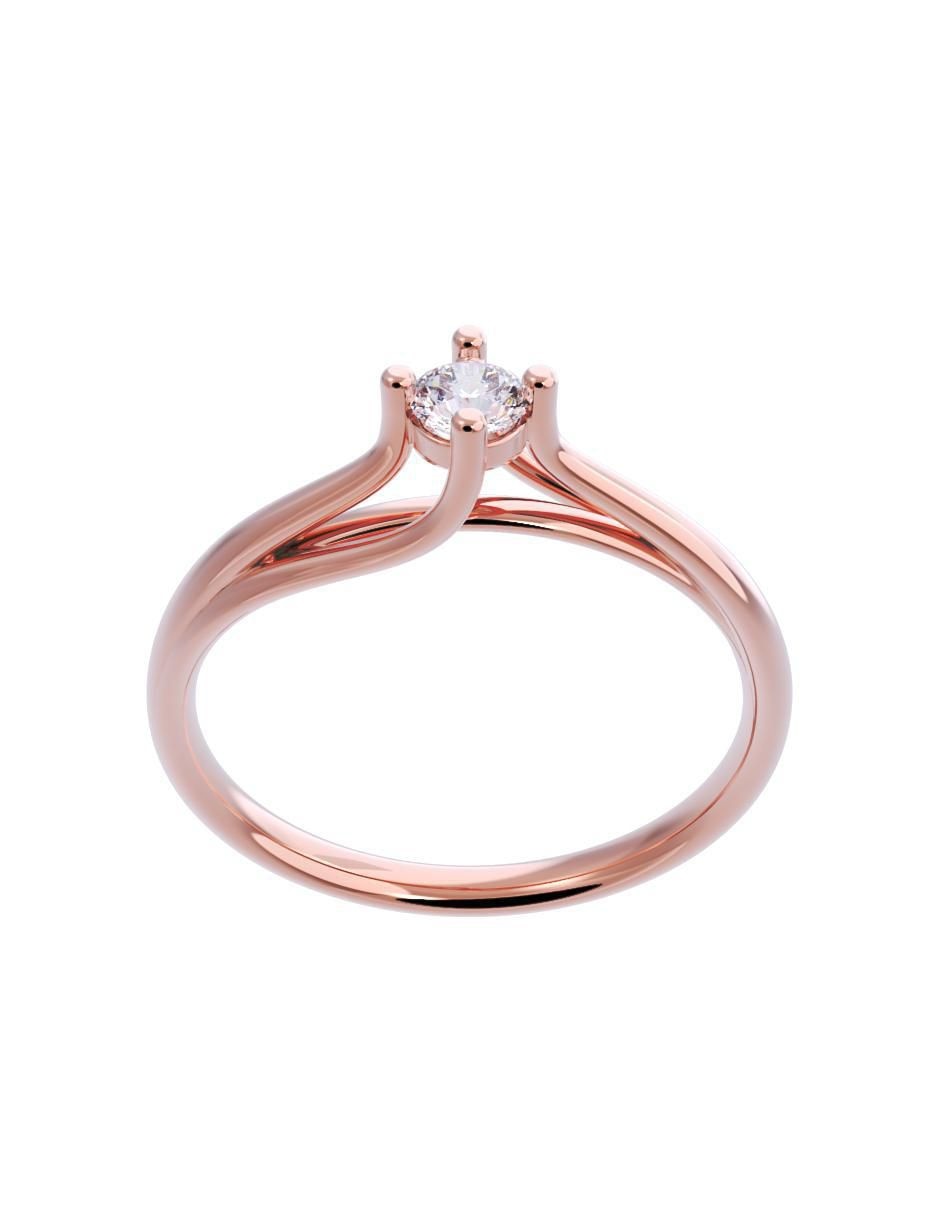 Anillo de compromiso de oro 14 K diamante 2