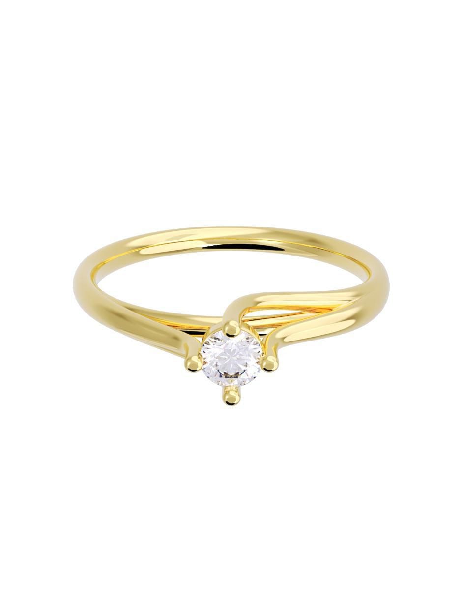 Anillo de compromiso de oro 14 K diamante