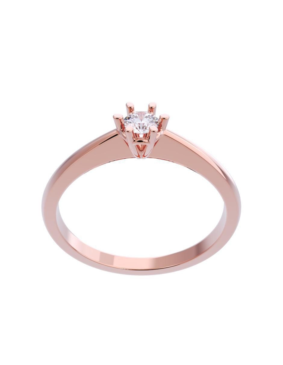Anillo de compromiso de oro 14 K diamante 2