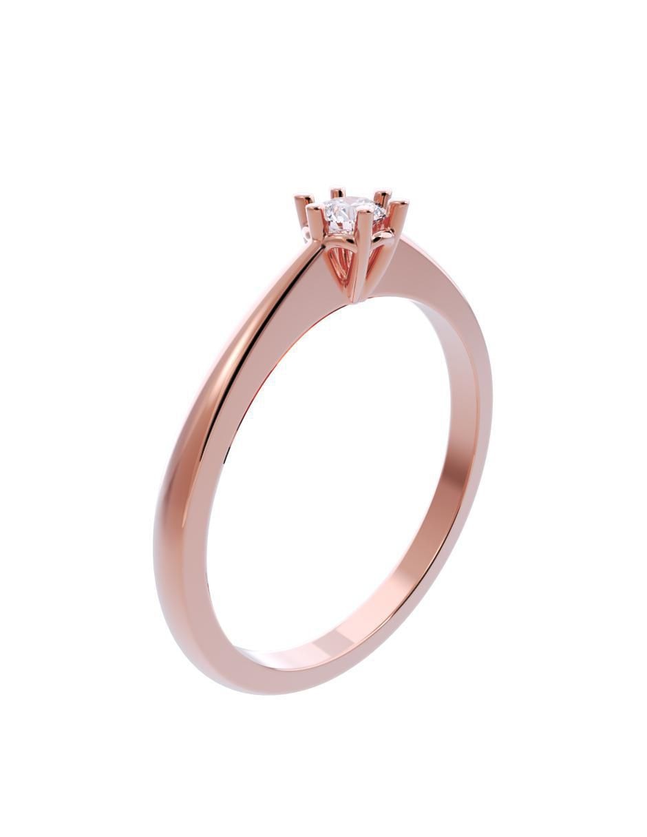 Anillo de compromiso de oro 14 K diamante 3