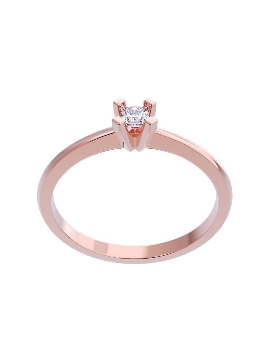 Anillo de compromiso de oro 14 K diamante 2
