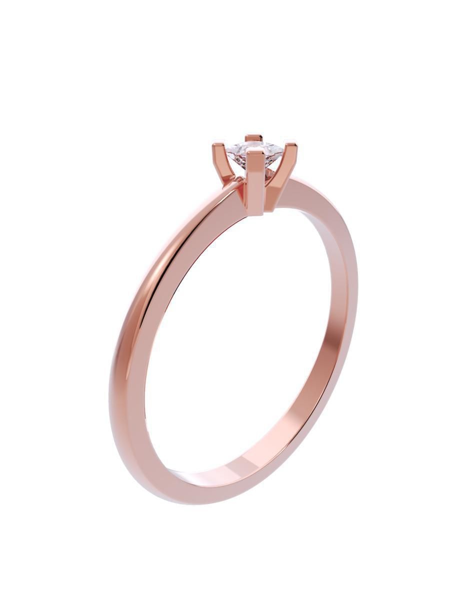 Anillo de compromiso de oro 14 K diamante 3