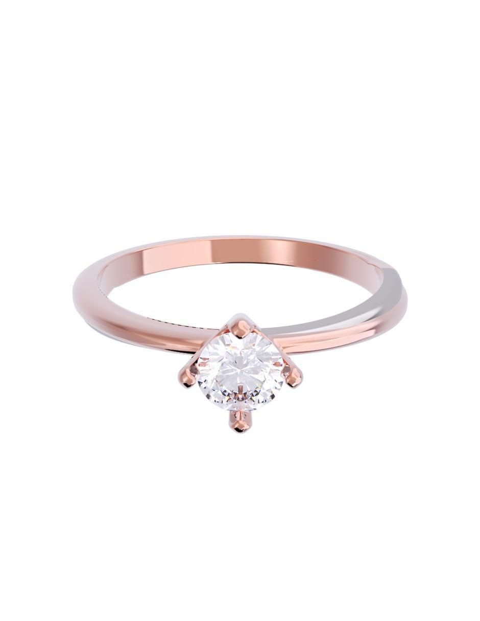 Anillo de compromiso de oro 14 K diamante 1
