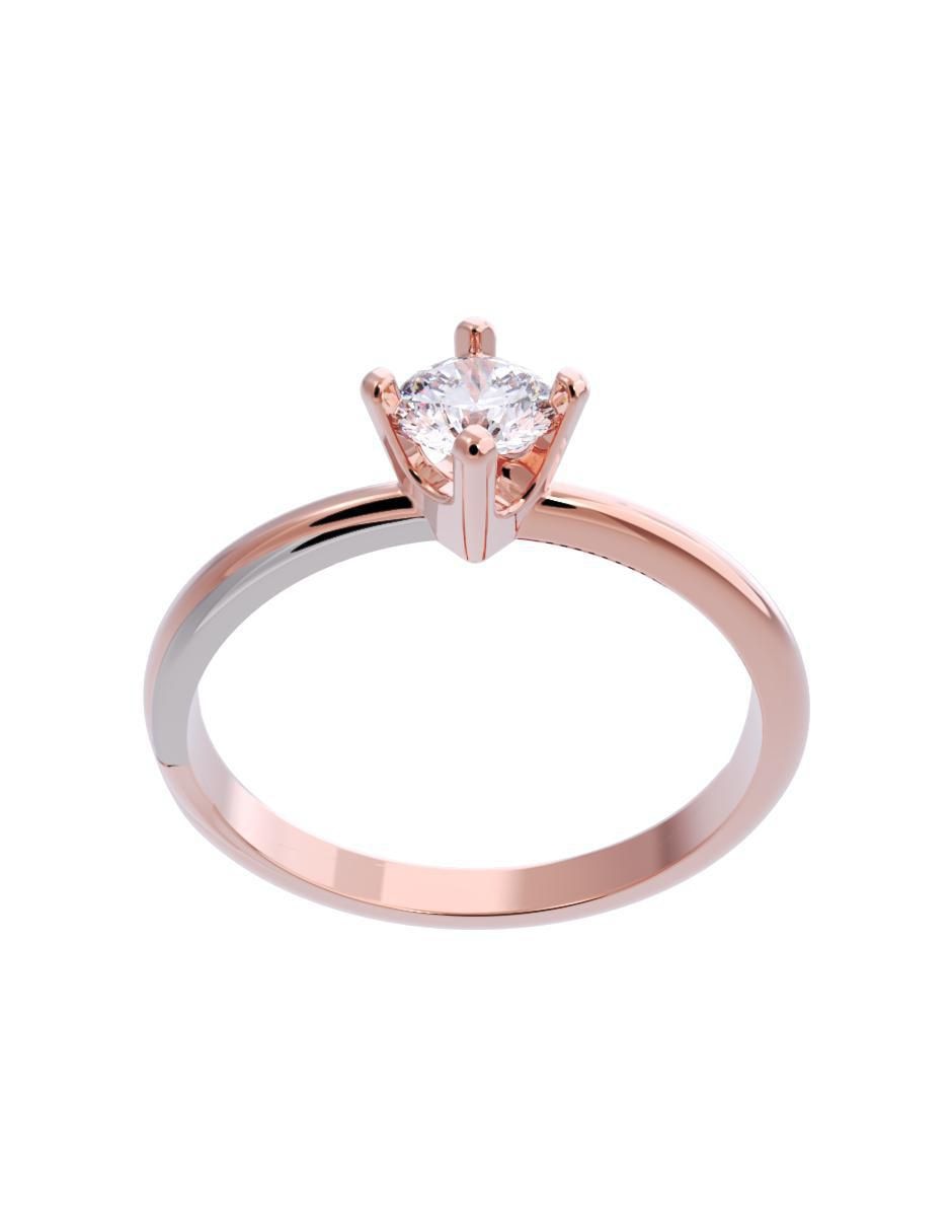 Anillo de compromiso de oro 14 K diamante 2