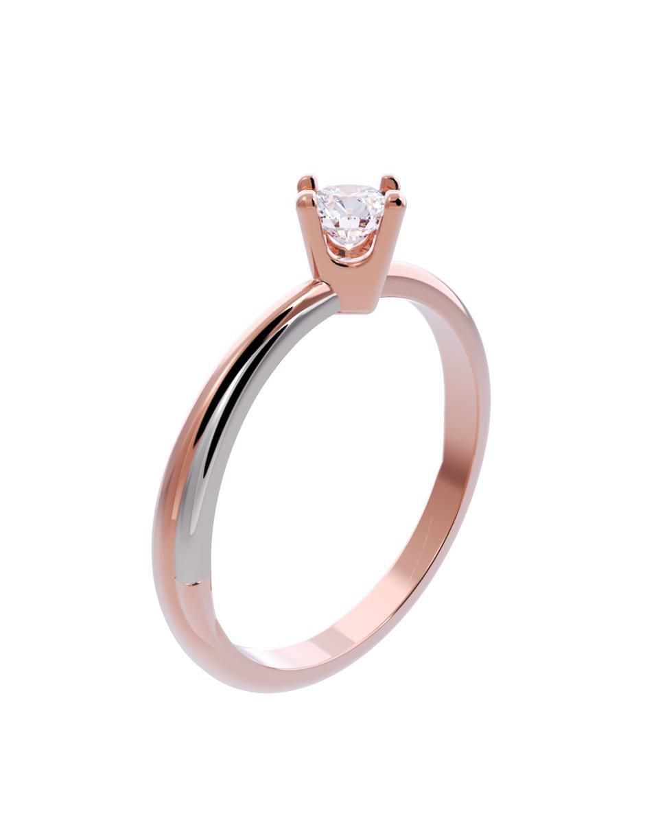 Anillo de compromiso de oro 14 K diamante 3