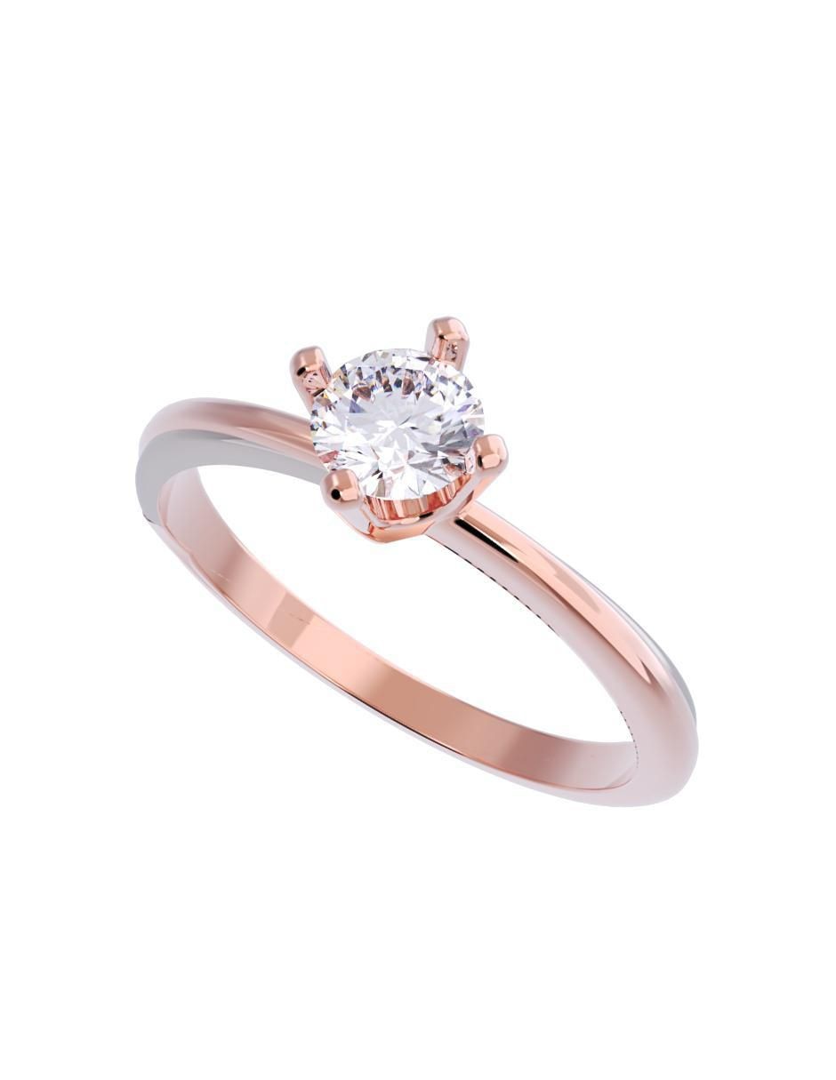 Anillo de compromiso de oro 14 K diamante 4