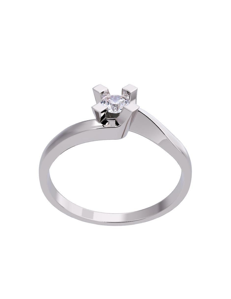 Anillo de compromiso de oro 14 K diamante 2