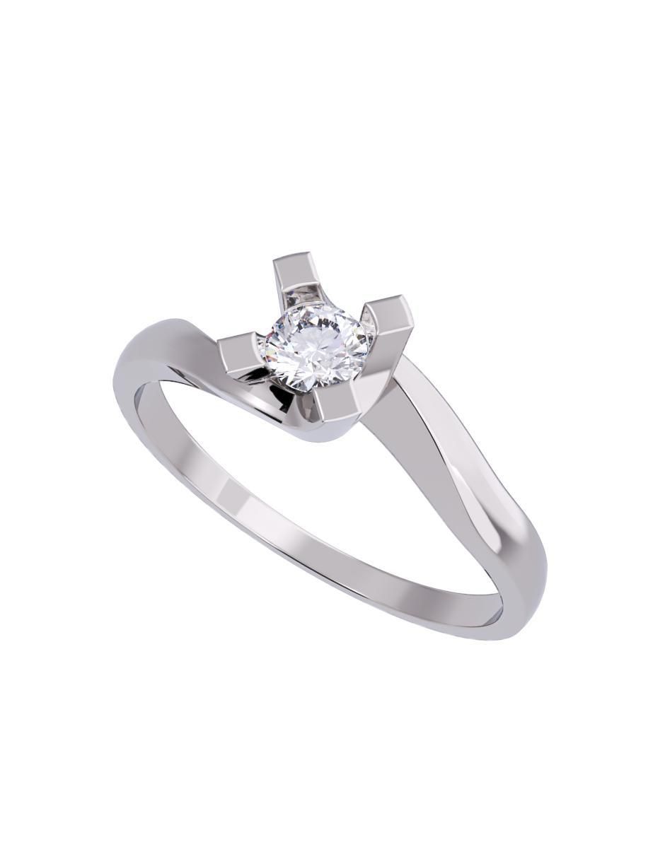 Anillo de compromiso de oro 14 K diamante 4