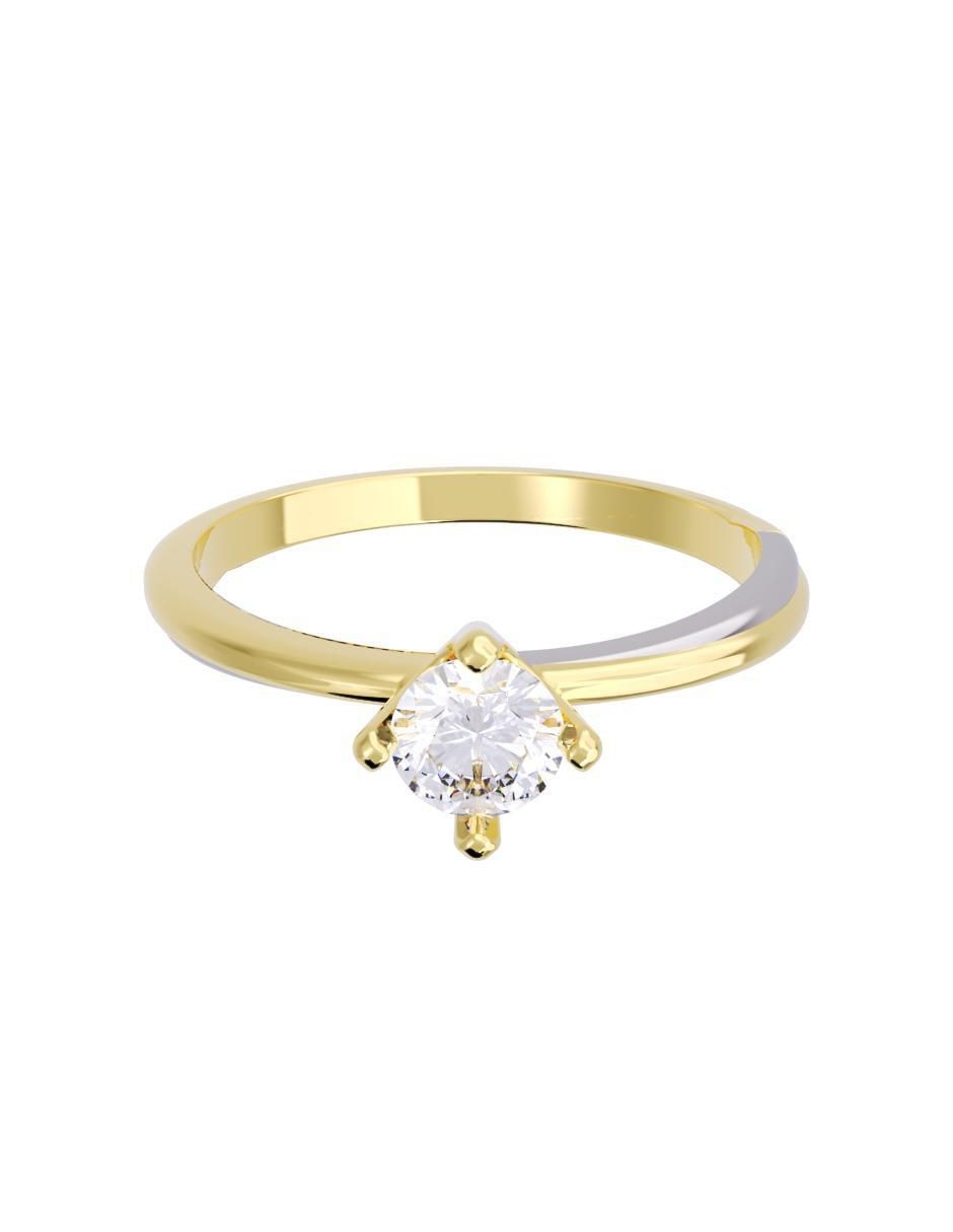 Anillo de compromiso de oro 14 K diamante