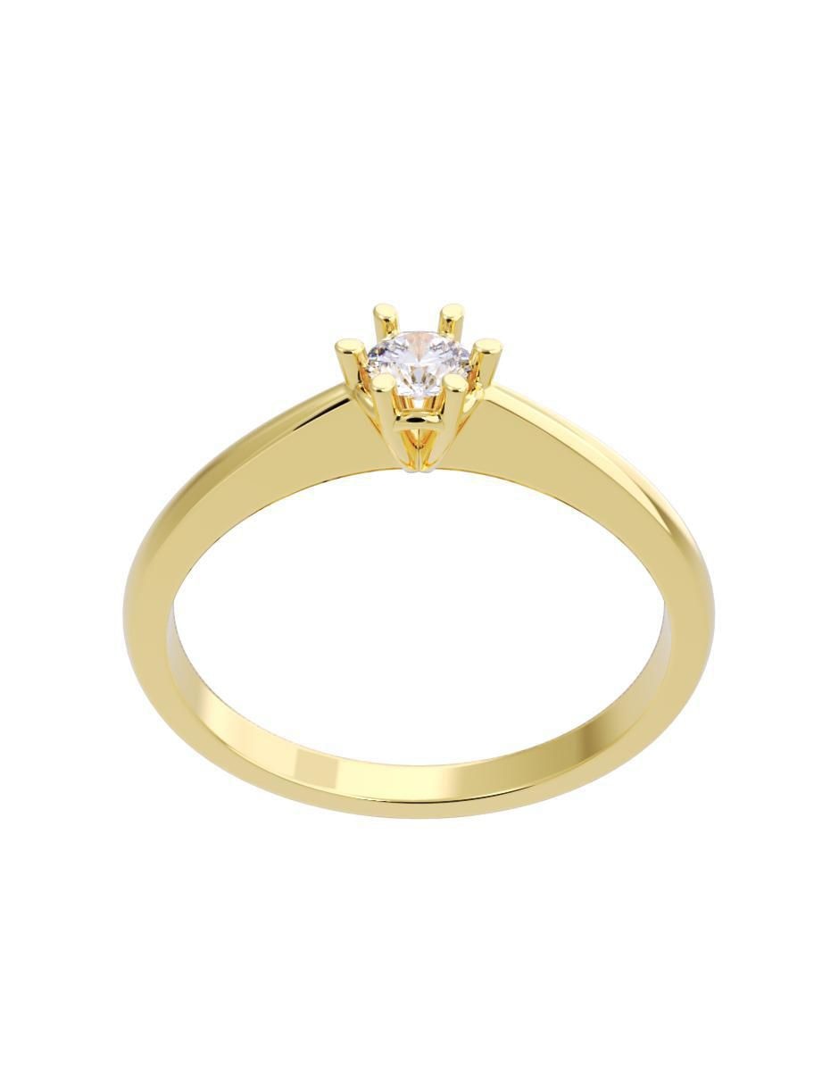 Anillo de compromiso de oro 10 K diamante 2