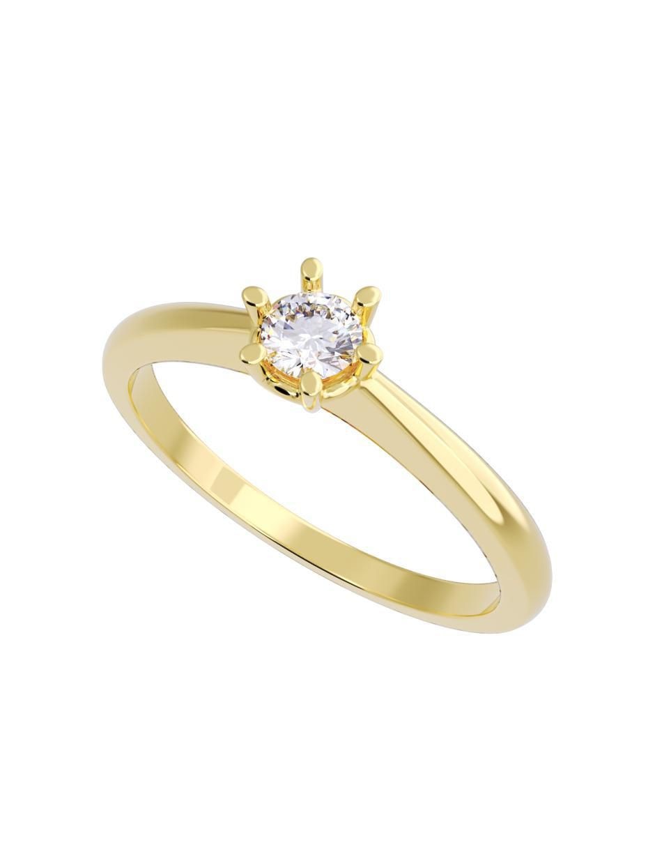 Anillo de compromiso de oro 10 K diamante 4