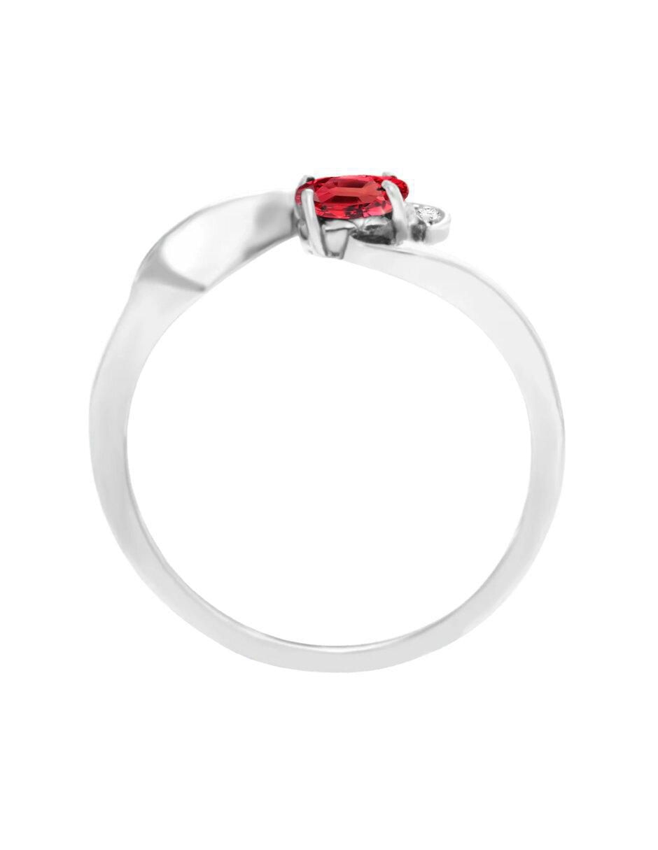 Anillo Loris 14 K de oro rubí y diamante brillante 4