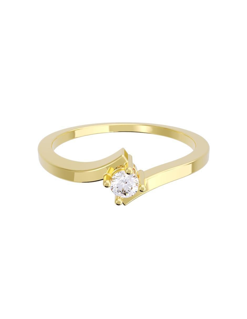 Anillo de compromiso de oro 10 K diamante