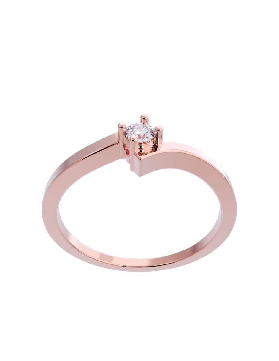 Anillo de compromiso de oro 10 K diamante 2