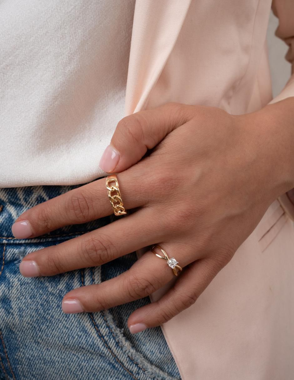 Anillo "de (si aplica)" cadena fianelli cadena no aplica 14 k "de" oro sin gema brillante