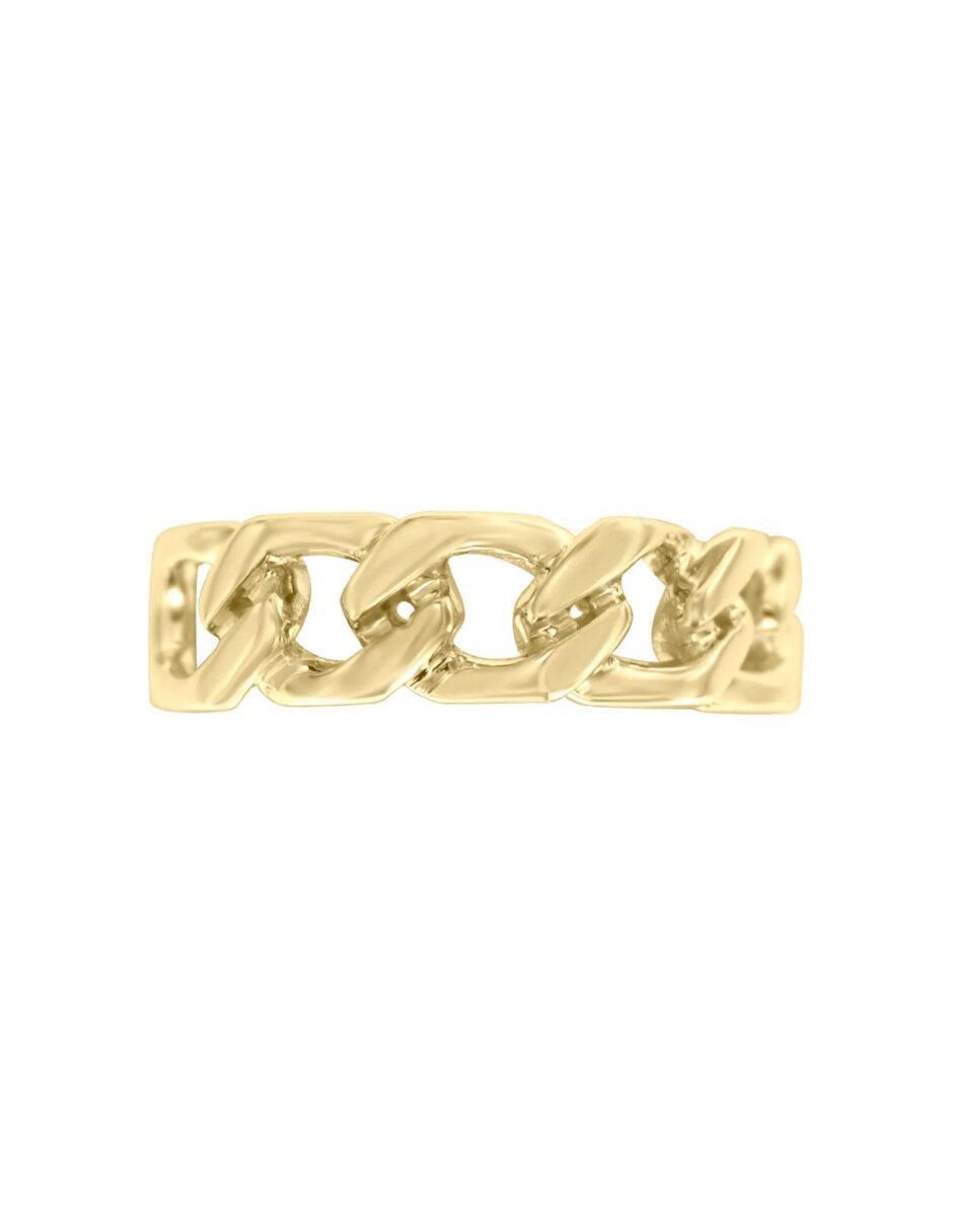 Anillo de cadena 14 K de oro brillante Anillo de cadena 14 K de oro brillante