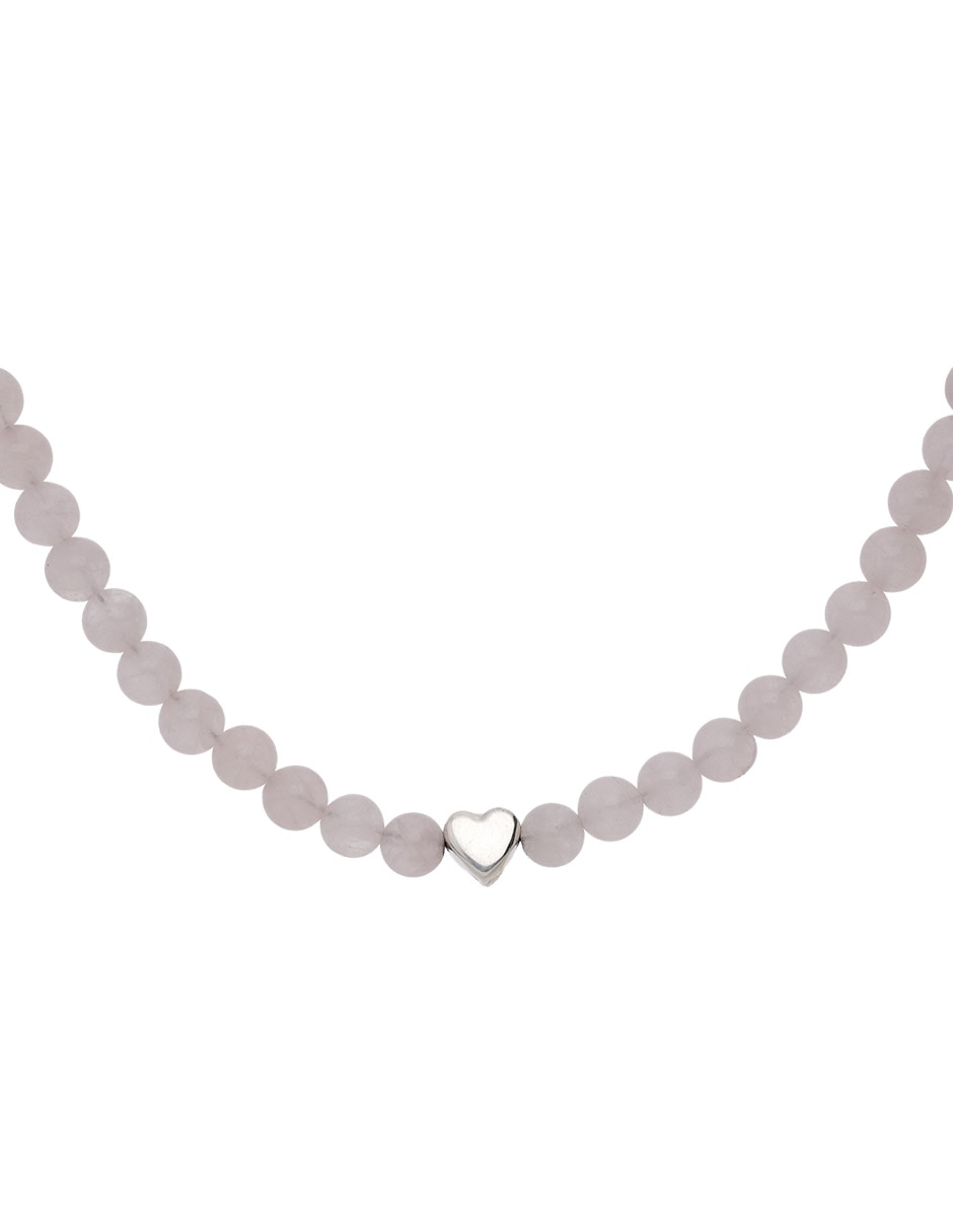 Collar de corazón E& de plata P 925