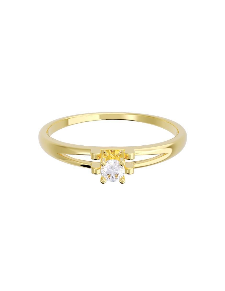 Anillo de compromiso de oro 10 K diamante