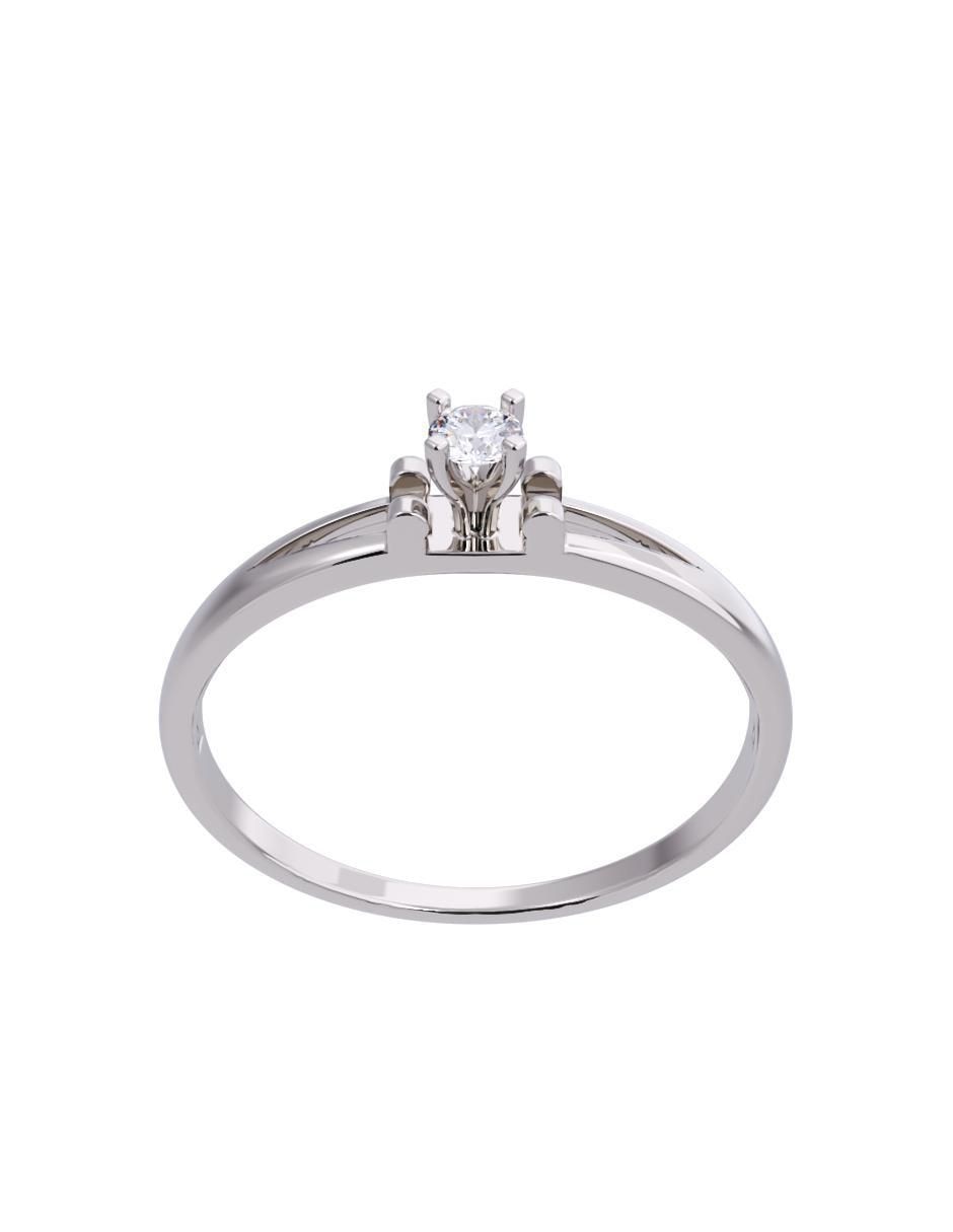 Anillo de compromiso de oro 10 K diamante 2