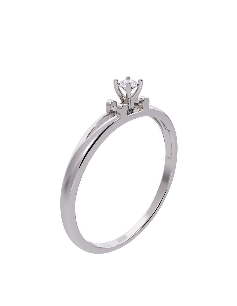 Anillo de compromiso de oro 10 K diamante 3