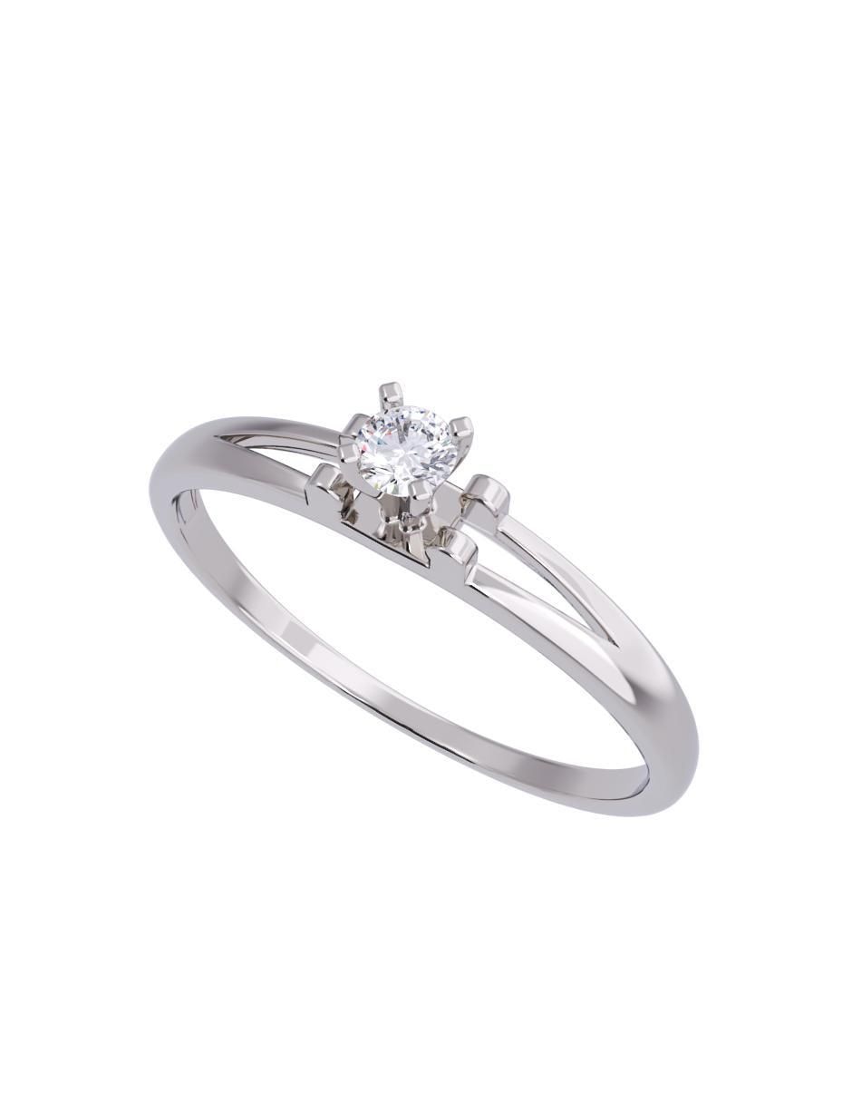 Anillo de compromiso de oro 10 K diamante 4