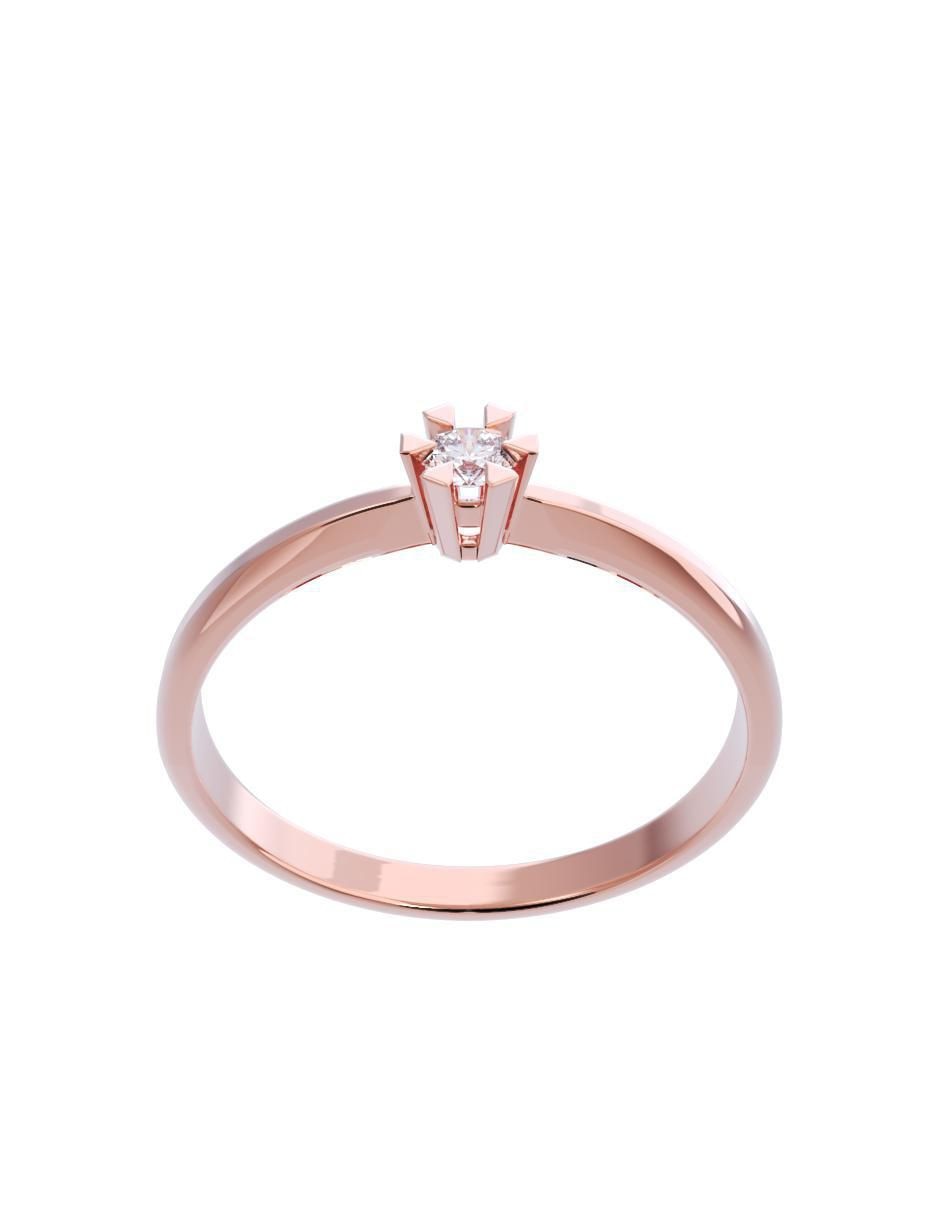 Anillo de compromiso de oro 10 K diamante 2