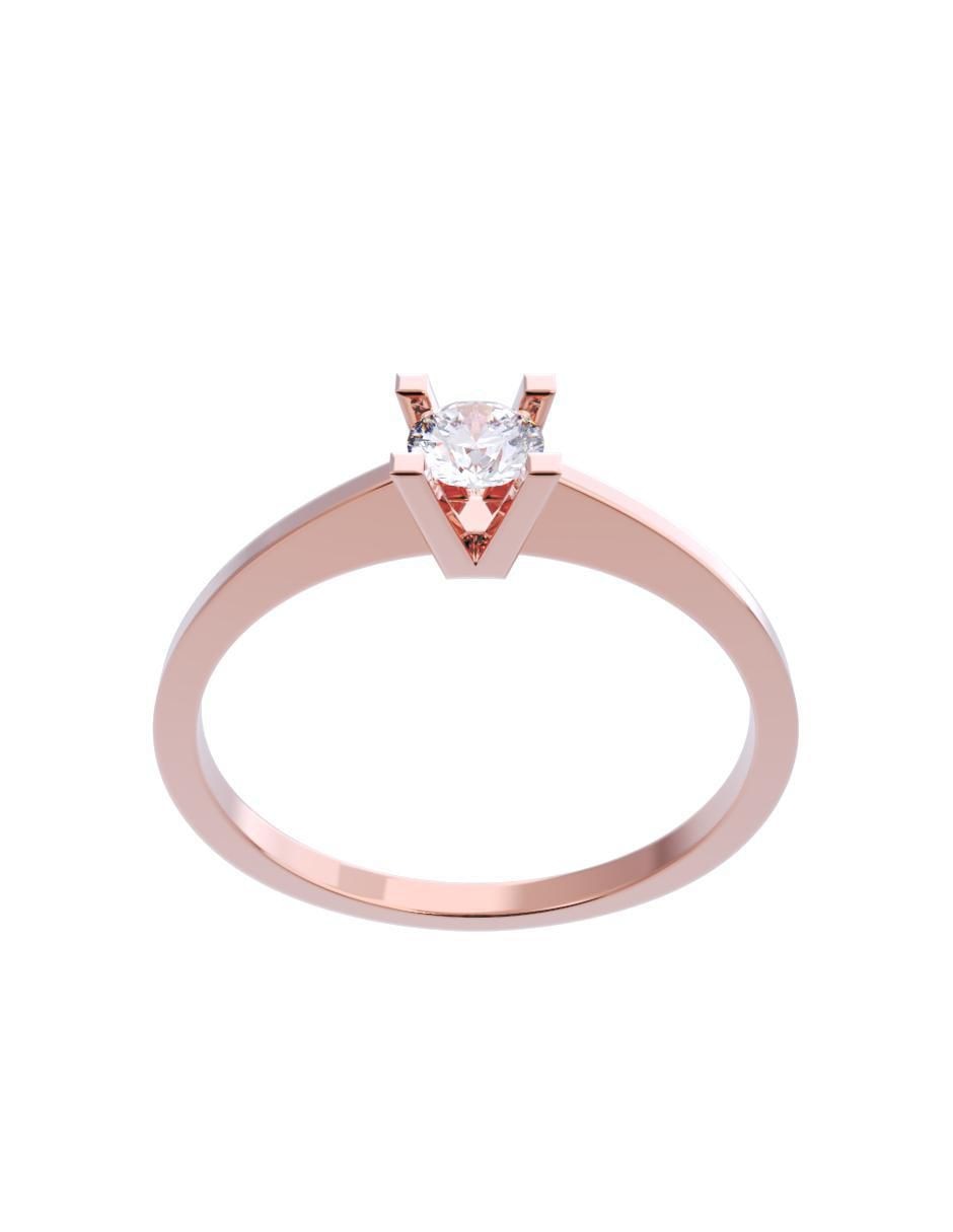 Anillo de compromiso de oro 10 K diamante 2