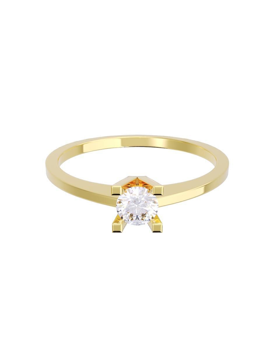 Anillo de compromiso de oro 10 K diamante