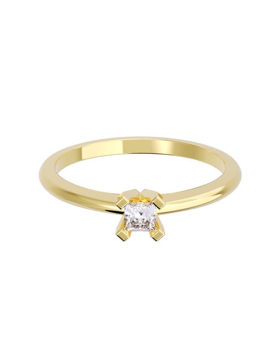 Anillo de compromiso de oro 10 K diamante