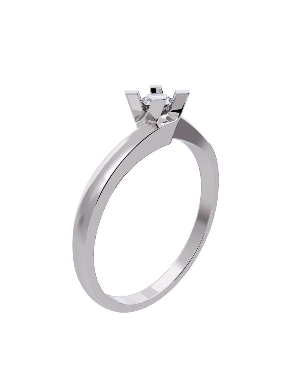 Anillo de compromiso de oro 10 K diamante 3