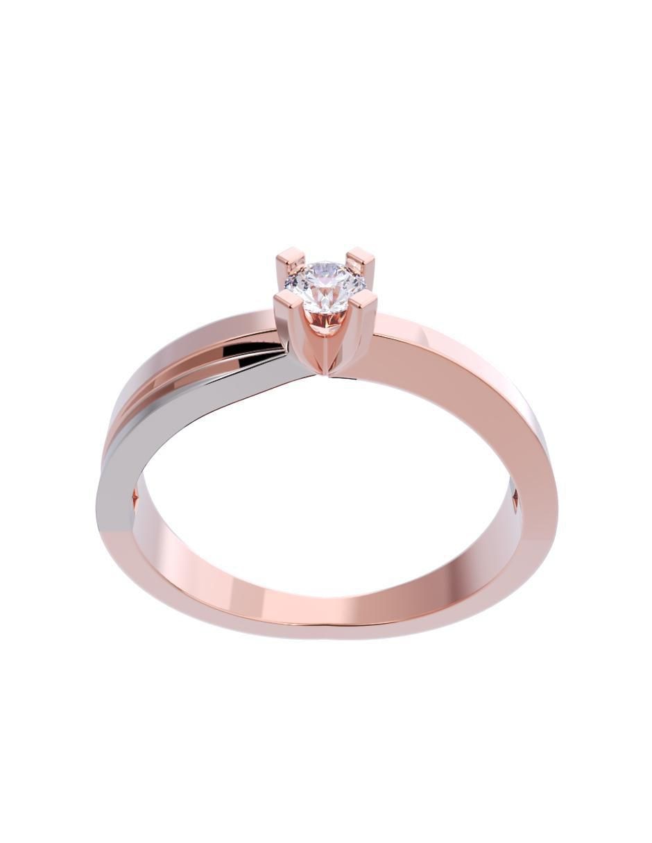 Anillo de compromiso de oro 10 K diamante 2
