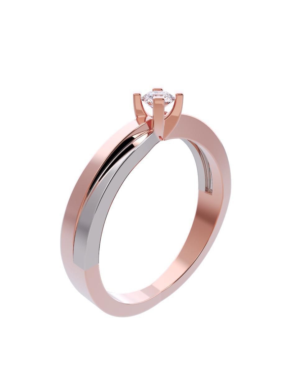 Anillo de compromiso de oro 10 K diamante 3