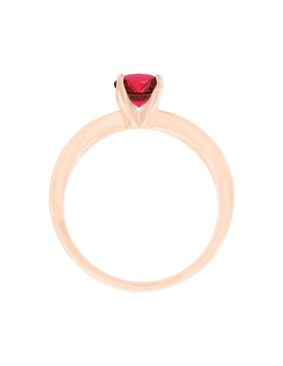 Anillo Nix 14 k de oro rubí brillante 4