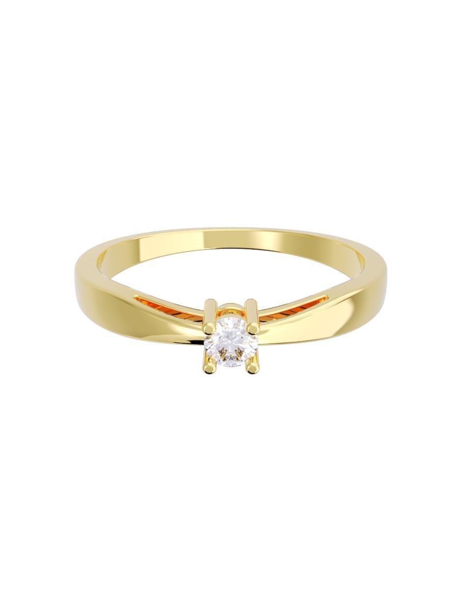 Anillo de compromiso de oro 10 k diamante