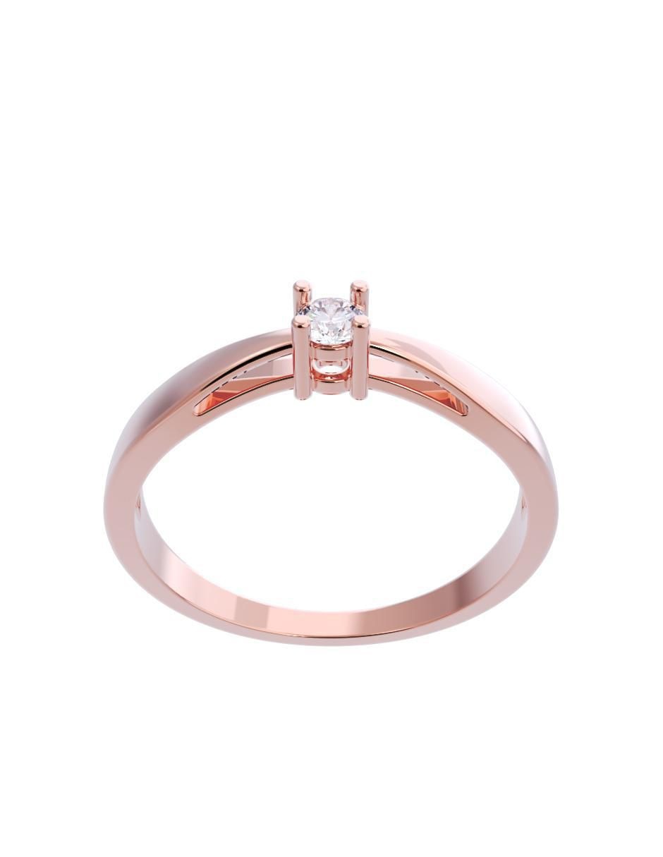 Anillo de compromiso de oro 10 k diamante 2