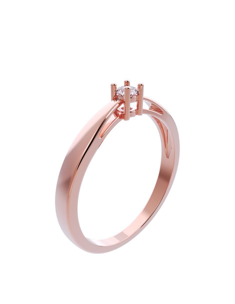 Anillo de compromiso de oro 10 k diamante 3